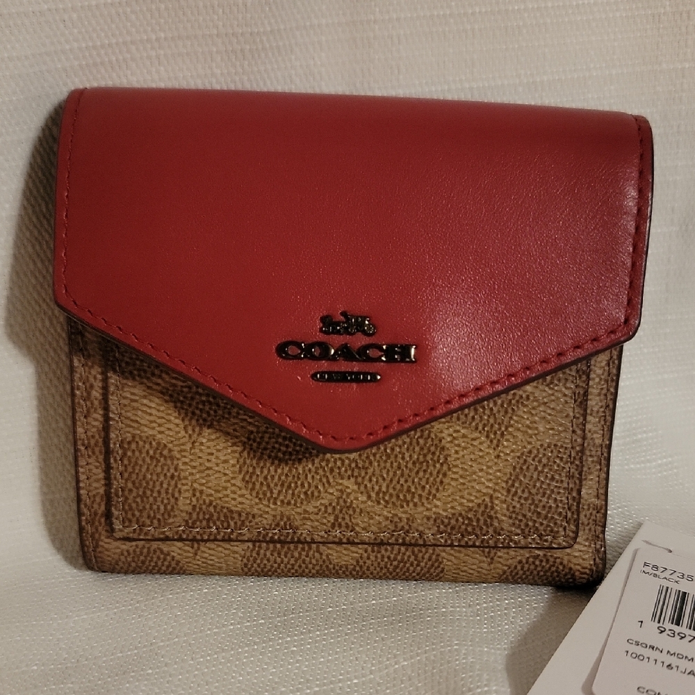 Coach Red and Tan Women's Wallet